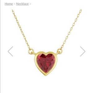 NEW Melinda Maria Lustig Ruby Heart Necklace